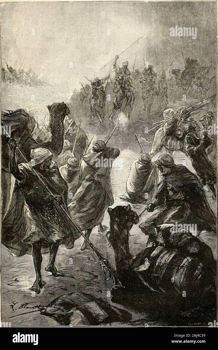 L'Invasion de la Mer. Nant, Auto lesdétonations semblent se répondre... - De Selle! "Befehla Le Capitaine Hardigan. Un instant Après les Spahis, contournant Le bord du Rharsa, sedirigeaient Vers le Théâtre de la lutte. Peut-être - il y avait Unvorsichtigkeit, ou tout au * àengager témérité, Les quelques Hommes de lescorte dans cette Affaire donton ne connaissait pas la verursachen. Picbablement une bande de cespillards duDjerid, qui pouvait être Nombreuse. Mais le capitaineHardigan et son nen détachement étaient pas à regarder audanger. Si, comme il y avait lieu de Le supposer, des Touareg unautres n Stockfoto