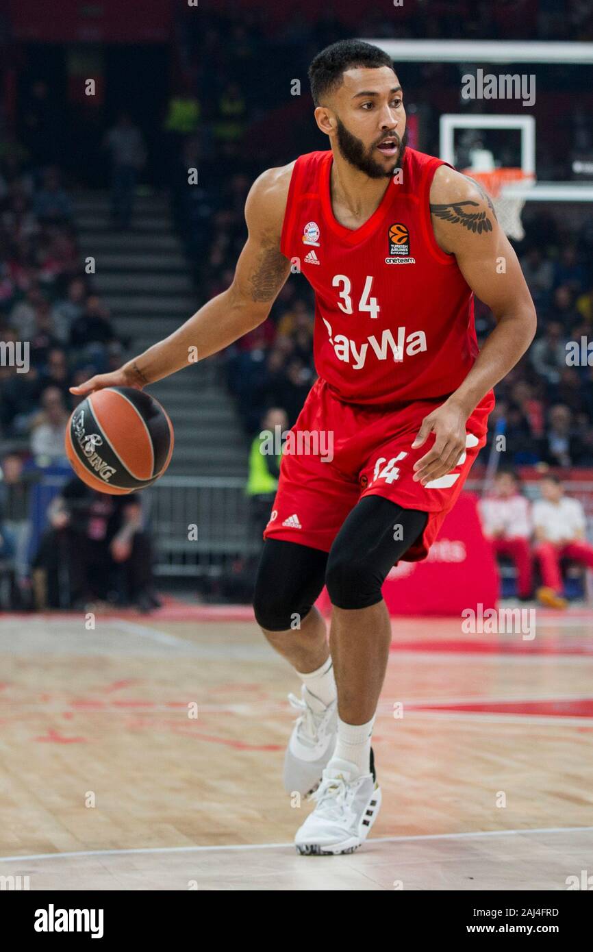 Belgrad, Serbien. 2 Jan, 2020. Joshua Huestis des FC Bayern München kommt nach vorn. Credit: Nikola Krstic/Alamy leben Nachrichten Stockfoto