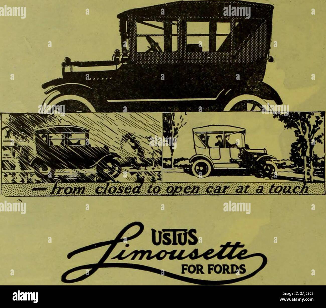 Hardware merchandising September-dezember 1919. 136 HARDWARE- UND METALL-Motor Zub. variiert, Fahrräder und Sportartikel. Dezember 13, 1919. Für große und profitables Geschäft endlich eine ehrliche - - Güte - würzen Anhang für Ford Fahrzeuge. Die Ustus Limousette gibt everyFord Tourenwagen oder Roadster ein geschlossenes Fahrzeug aussehen und Schutz, wenn sie benötigt werden. Es ist von unschätzbarem Wert im Winter, Frühjahr und Herbst, aber es ist nicht notwendig, alle Teile zu entfernen, öffnen Sie auto Freiheit während der warmweather zu genießen. Nach der ersten Anlage die Ustus Limousette wird es zu einem festen Bestandteil eines Ford Auto. Einstellen Stockfoto
