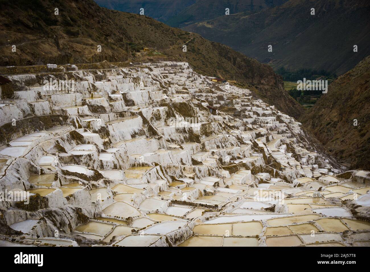 Salineras de Maras Peru Cusco Stockfoto
