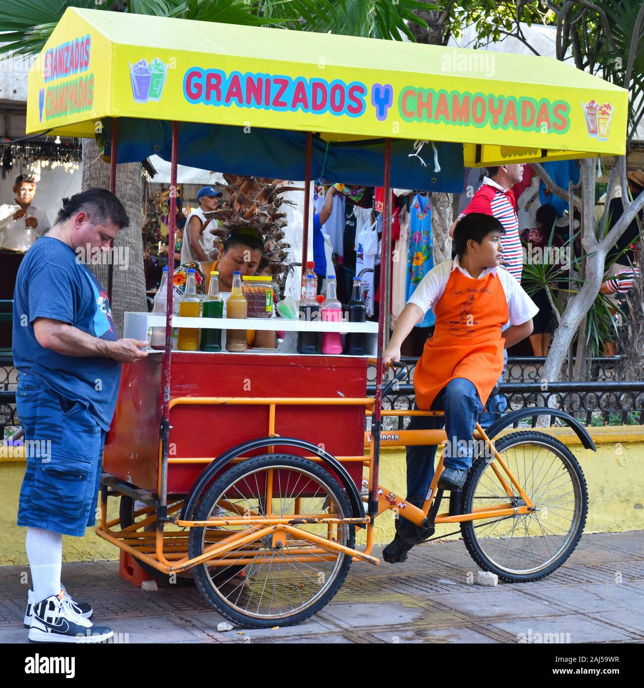 Essen stehen, Merica Centro, Yucatan, Mexiko Stockfoto