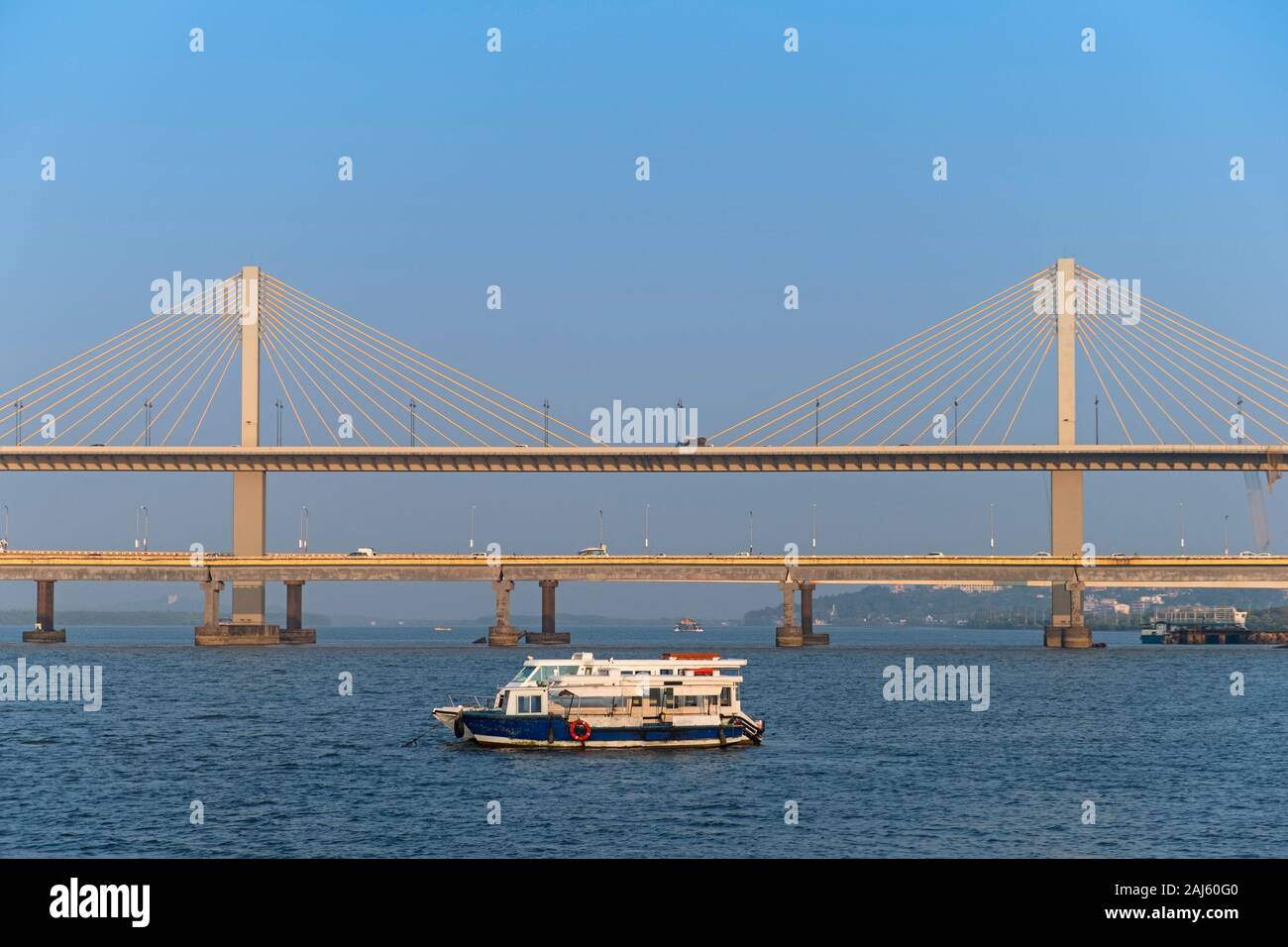 Neue mandovi Brücke. Panjim Goa Indien Stockfoto