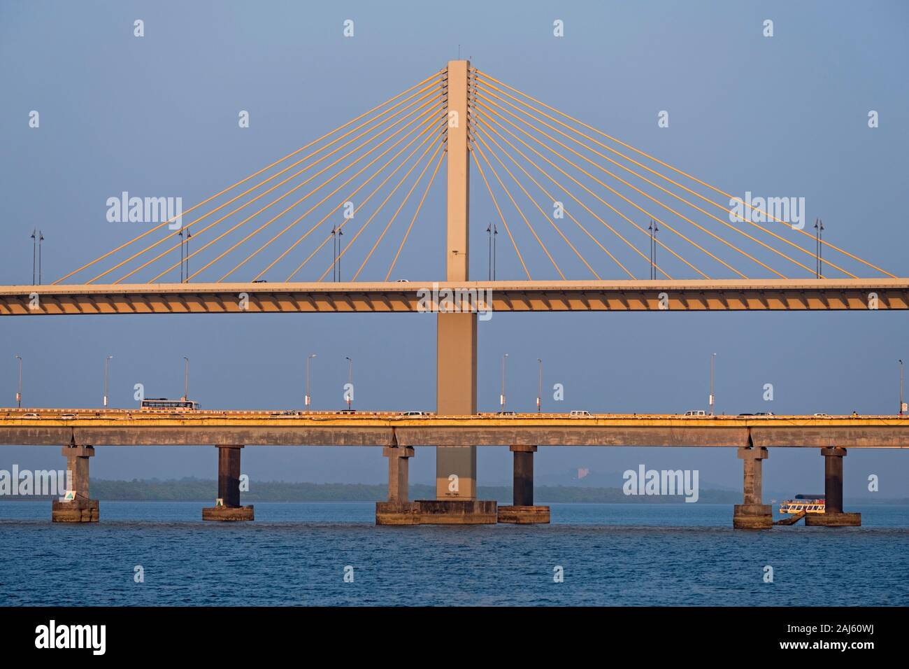Neue mandovi Brücke. Panjim Goa Indien Stockfoto