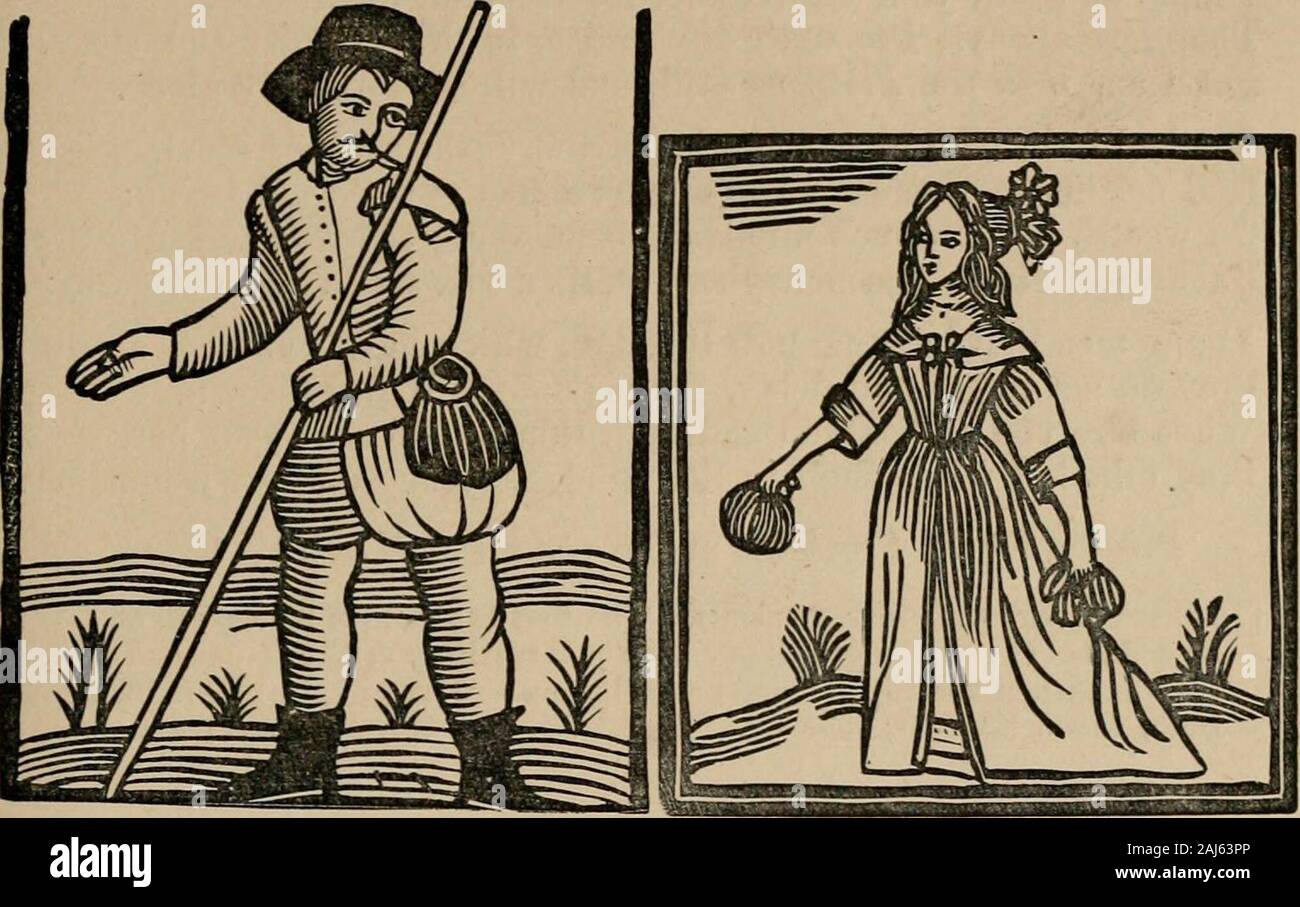 Das Roxburghe Balladen. Er beherrscht ihre Hosen, und ihre Reichtümer, während wir mehr Freuden durch einen harmlosen Kuss haben. 54 Keine Jugend hier müssen willow Verschleiß, keine schöne Maid wird ihr Geliebter zerstören: Die sanfte kleine Mädchen werden Ertrag In den weichen daisy Feld, frei unsere Freuden, die wir hier genießen: Keine großen Juno wir kühn defie, mit jungen Chris Wangen, oder fair Celli Auge; wir all diese Dinge allein, und Ihre eigenen genießen, jeden Abend mit unseren Schönheiten liegen. 63 gedruckten für S. Broolcsly, an der goldenen Kugel, in Pye-Comer. [In Black-letter. Drei Schnitte: Zwei auf S. 29, und der Mann mit dem Personal auf s. 31. Datum, wie Läuse Stockfoto