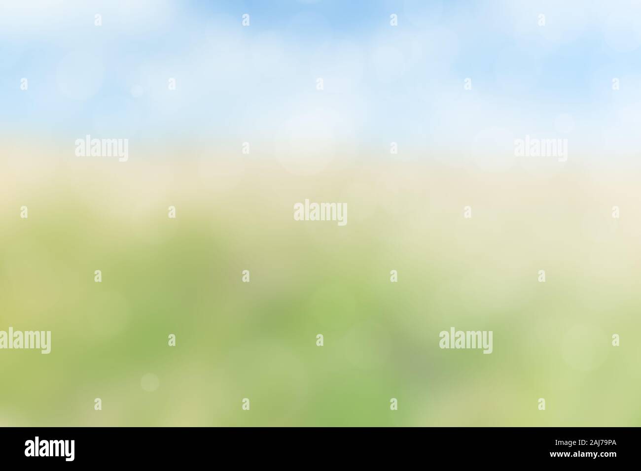 Weich und unscharf natürliche Sommer oder Frühling Landschaft mit Bokeh und Kopieren. Hochauflösende full frame Abstrakt Hintergrund. Stockfoto