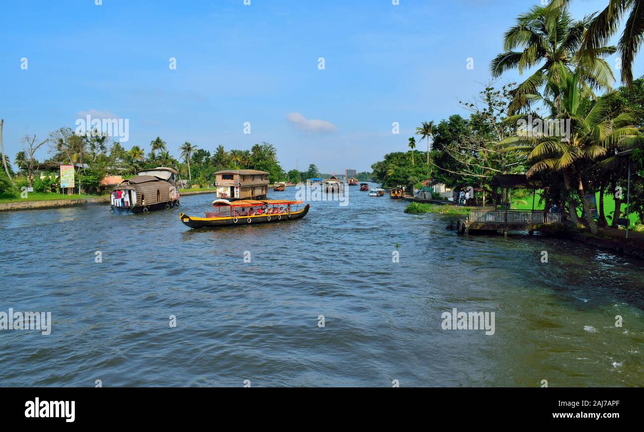 Backwaters von Kerala Stockfoto