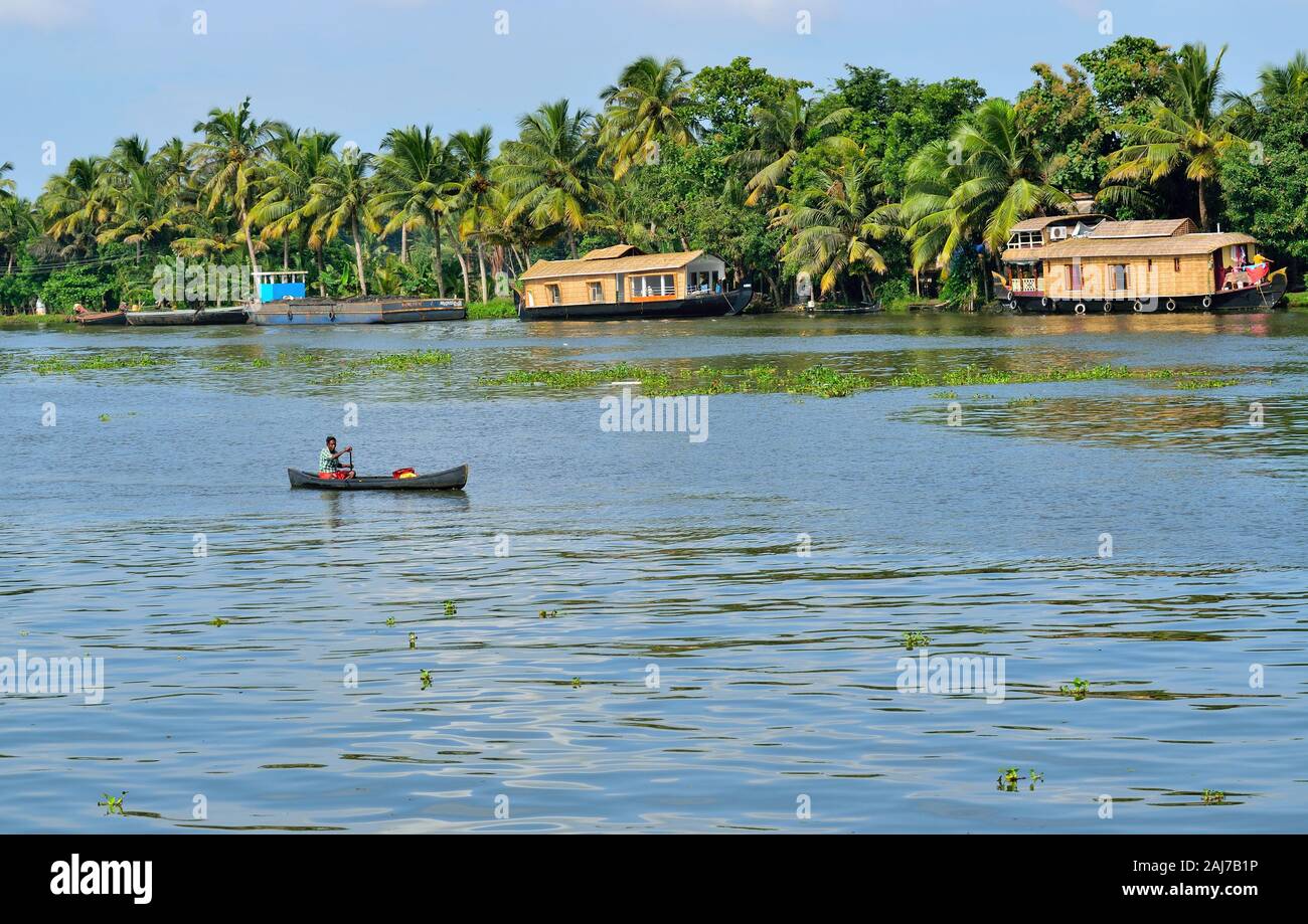 Backwaters von Kerala Stockfoto