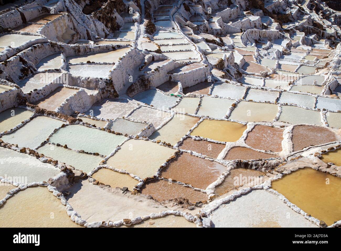 Maras Salzminen, Peru Stockfoto