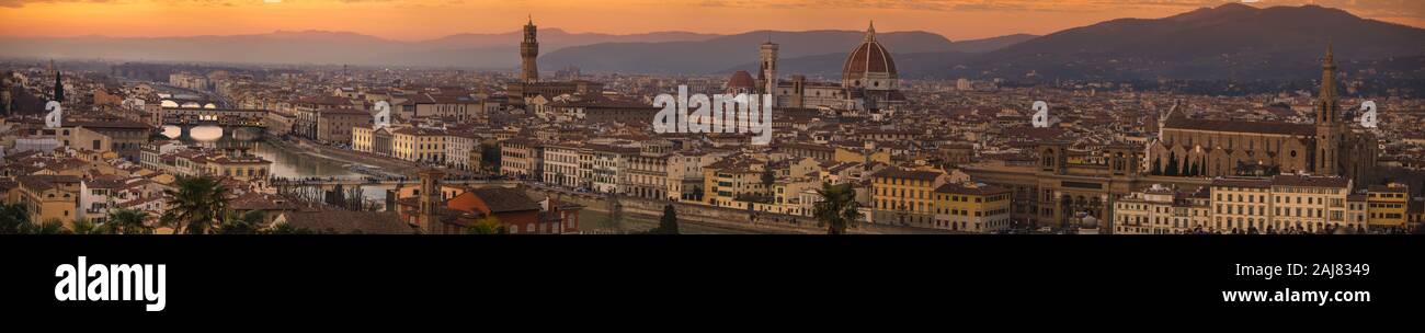 Florenz, Sonnenuntergang, Urlaub, Stadtbild Stockfoto