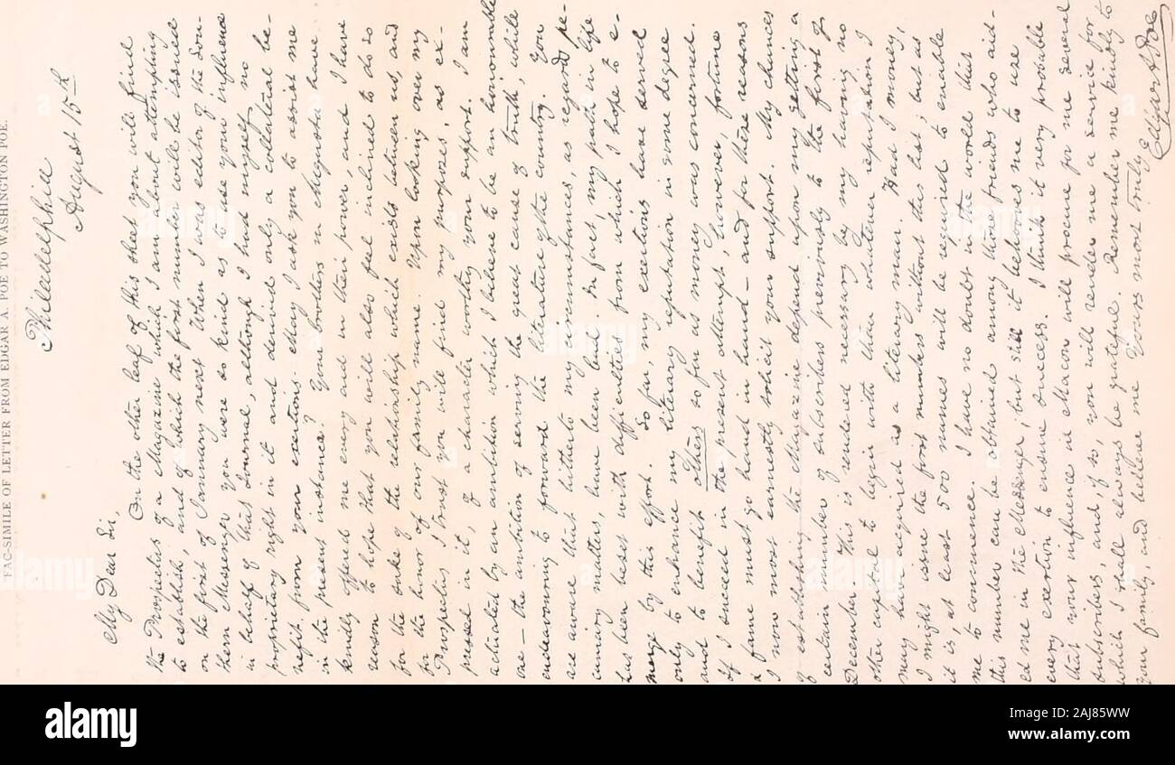 Das Leben von Edgar Allan Poe. . Den Stift. 115 Es ist, schließlich auf seinem eigenen feinen Geschmack, sound Richter- und große allgemeine Eignung für die Aufgabe, die Öffentlichkeit wird das festeste Vertrauen schenken. Stockfoto