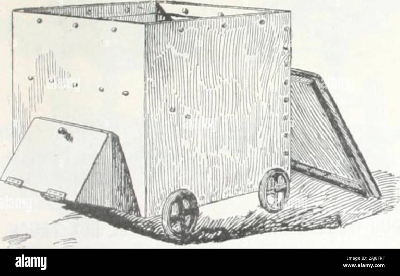 Wrinch & Söhne Garten Möbel und Requisiten. . A&lt;;;;;;;; LKW ich ZUFÜHREN W AGON. fc ** 5; manyI konstruieren: Die bardwood Iced. (? ? Nr. G i0Bea76Cx 52 6 Alle 25 Schmiedeeisen Portable Kohle bunkern. Mit losen Abdeckungen auf 4 Rädern.. *? 3 und PR*i i"*? Stockfoto