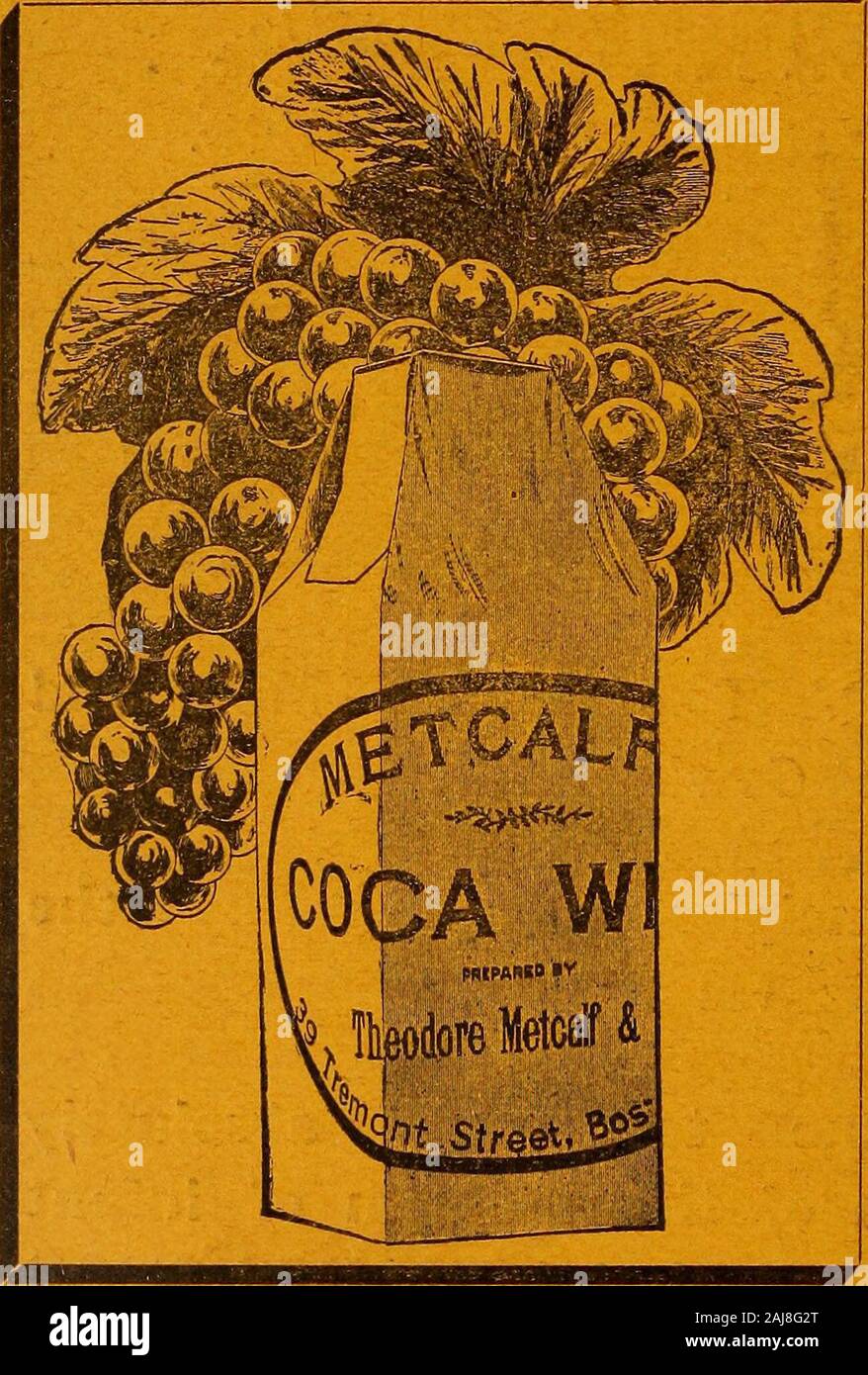 Die medizinischen und chirurgischen Reporter. , Gastralgia, Anämie, Knteralgia und assistdigestion. COCA WEIN ist wahrscheinlich die meisten valuableTonic in der Materia Medica wenn sie richtig prt-Pared. Mit anregenden und schmerzlindernde Eigenschaften kombiniert, Metcalts Coca Wein handelt - aus der Überlegung, dass immer einheitlich andtherefore immer zuverlässig. Für Sportler ist es in - wertvoll in der Vermittlung von Energie und resistingfatigue; öffentliche Redner und Sänger finden itindispensable als Stimme Tonic, denn beinga Tensor bf die Stimmbänder, Es greatlystrengthens und erhöht die Lautstärke von thevoice; und Stockfoto