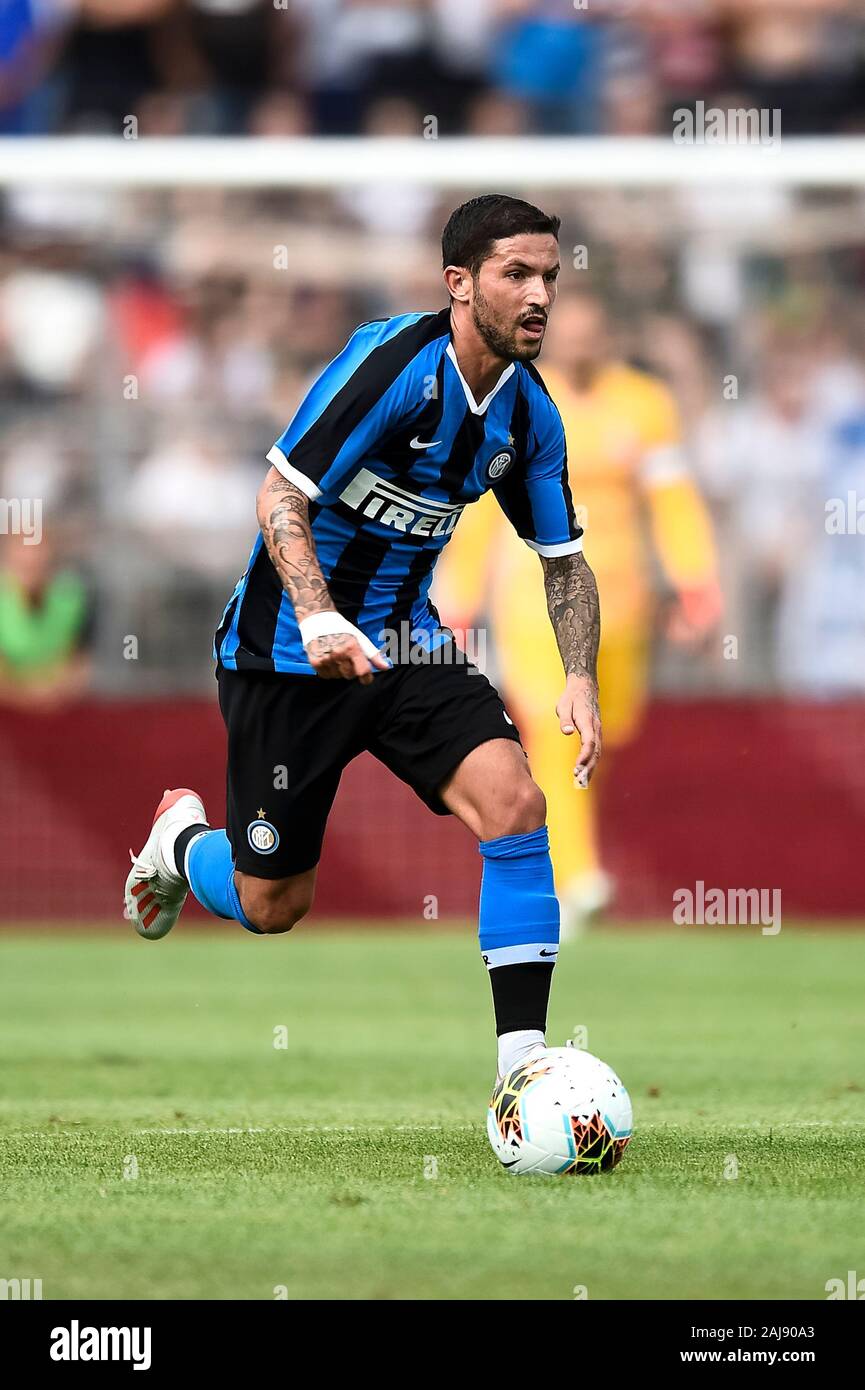 Lugano, Schweiz. 14. Juli, 2019: Stefano Sensi von FC Internazionale in Aktion während der Saison Fußball-Match zwischen dem FC Lugano und FC Internazionale. FC Internazionale gewann 2-1 über den FC Lugano. Credit: Nicolò Campo/Alamy Live Neue Stockfoto