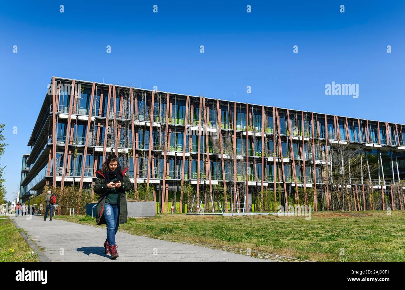 Lise-Meitner-Haus: Institut für Physik der Humboldt-Universität zu Berlin, Newtonstraße, Adlershof, Treptow-Köpenick, Berlin, Deutschland Stockfoto
