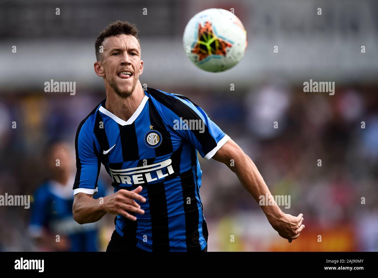 Lugano, Schweiz. 14. Juli, 2019: Ivan Perisic des FC Internazionale in Aktion während der Saison Fußball-Match zwischen dem FC Lugano und FC Internazionale. FC Internazionale gewann 2-1 über den FC Lugano. Credit: Nicolò Campo/Alamy Live Neue Stockfoto