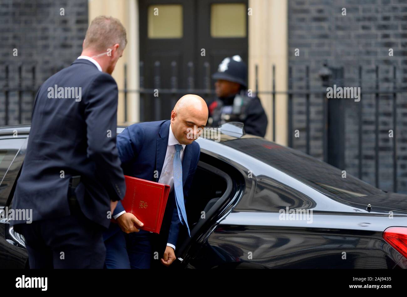 Sajid Javid MP, Schatzkanzler, Ankunft in Downing Street 10. Oktober 2019 Stockfoto