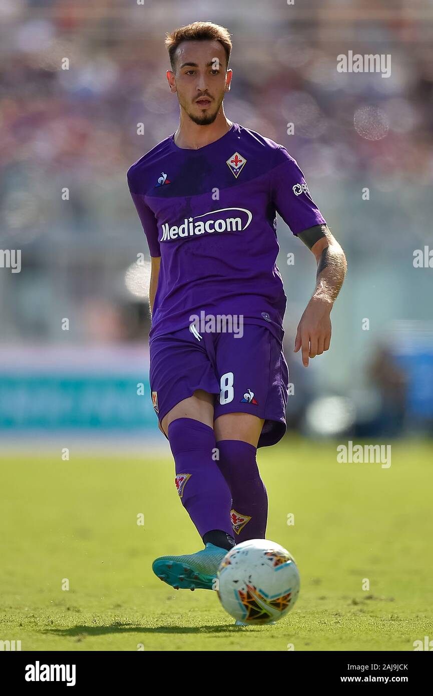 Florenz, Italien. 14. September 2019: Gaetano Castrovilli von ACF Fiorentina in Aktion während der Serie ein Fußballspiel zwischen ACF Fiorentina und Juventus Turin. Das Spiel endete mit einem 0:0 unentschieden. Credit: Nicolò Campo/Alamy leben Nachrichten Stockfoto