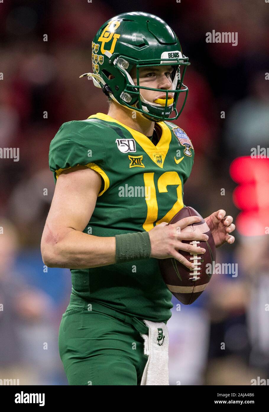 Januar 02, 2020: Baylor Quarterback Charlie Brewer (12) während der NCAA Football Spiel Action zwischen dem Georgia Bulldogs und die Baylor Bears bei Mercedes-Benz Superdome in New Orleans, Louisiana. Georgia besiegt Baylor 26-14. Johann Mersits/CSM Stockfoto