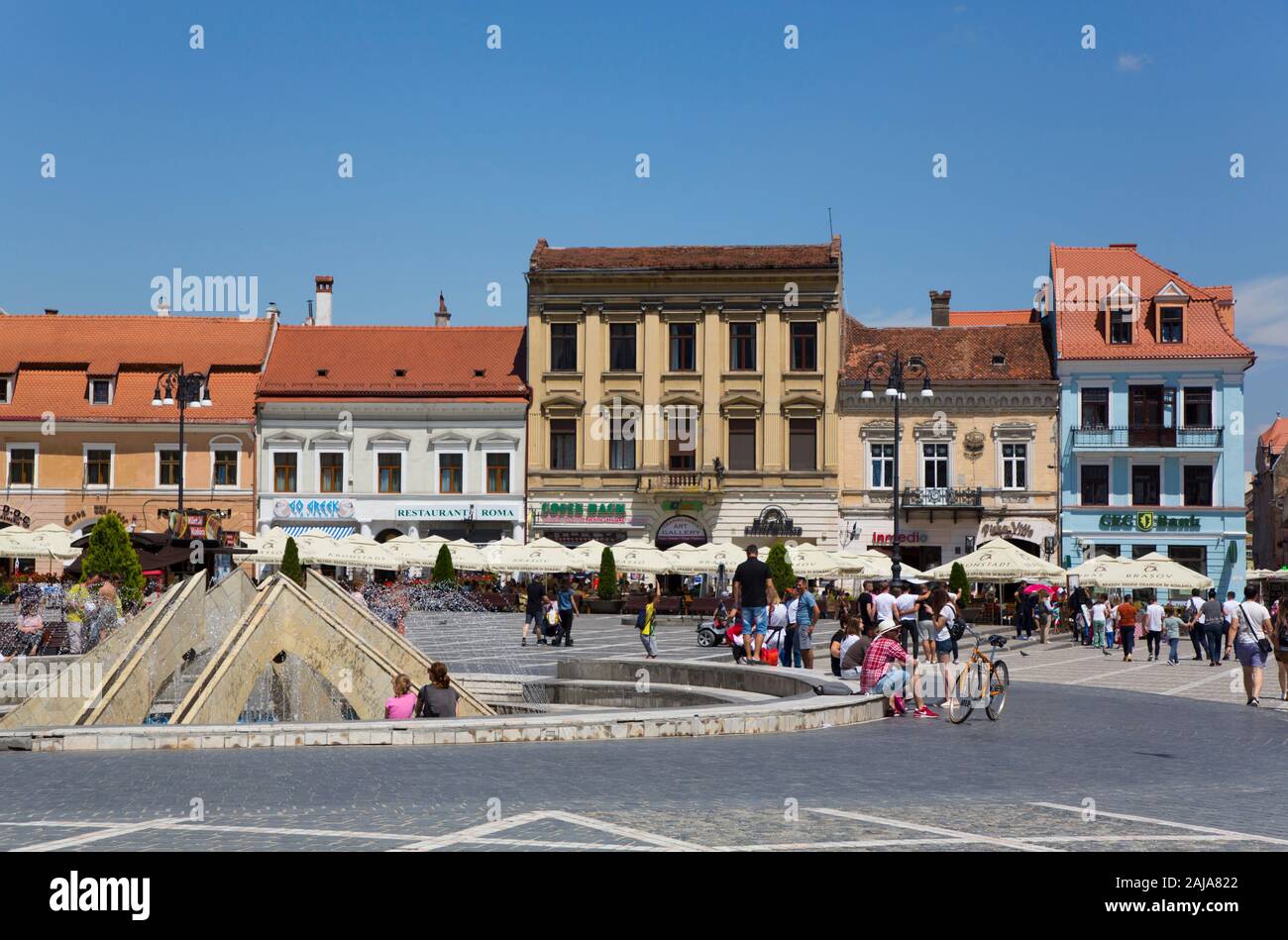 Piata Sfatului (Rathausplatz), Brasov, Siebenbürgen, Rumänien Stockfoto