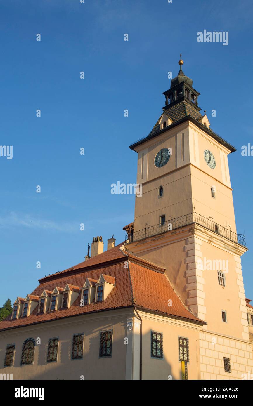 Clock Tower, Rathaus, 13. Jahrhundert, Piata Sfatului (Rathausplatz), Brasov, Siebenbürgen, Rumänien Stockfoto
