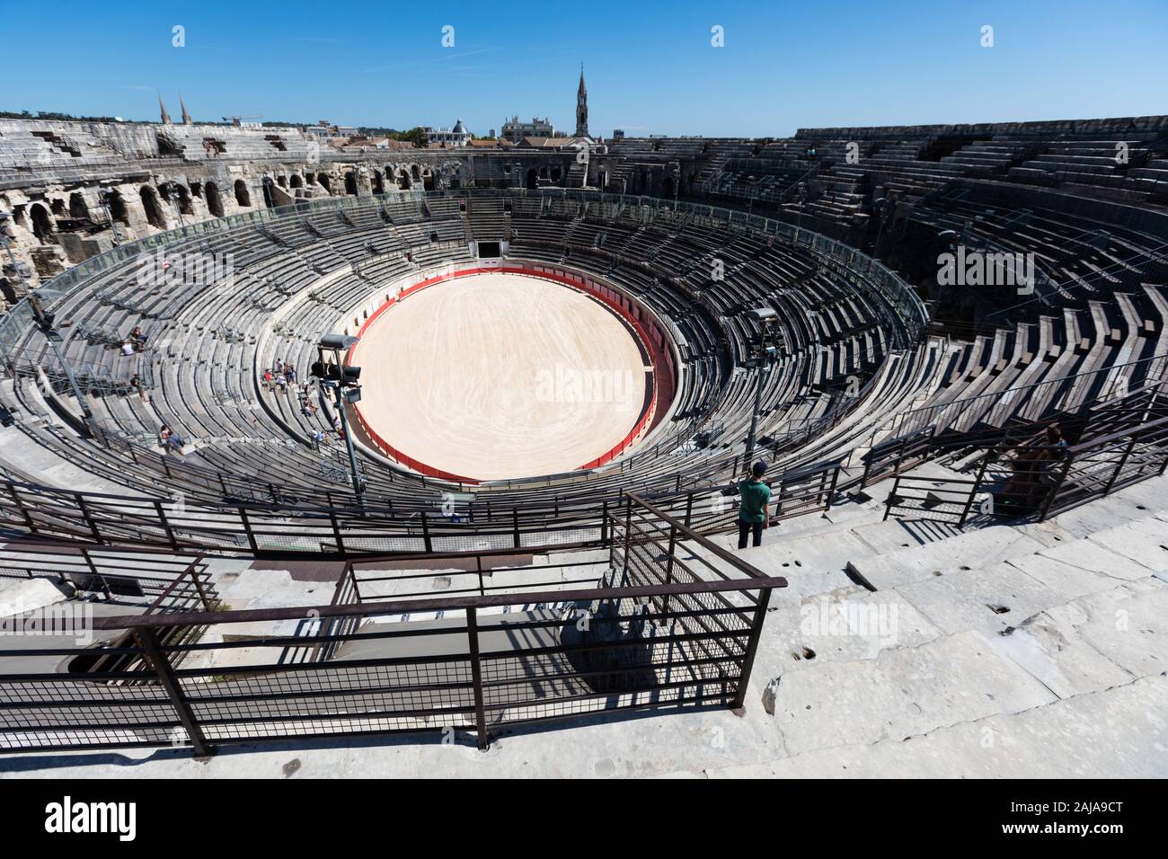 Stier kämpfen Arena Nimes (römisches Theater), Frankreich Stockfoto