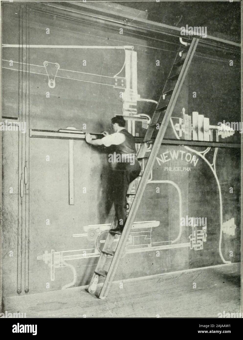 Cyclopedia Maschinenbau; eine allgemeine Nachschlagewerk Chefredakteur Howard Monroe Raymond unterstützt von einem Korps der mechanische Ingenieure, Techniker und Designer der höchste Professionalität. Große Tafel VERWENDET IN DER SALON DES NEWTON MACHINETOOL FUNKTIONIERT. Cyclopedia der Maschinenbau einen allgemeinen Verweis auf MASCHINE SHOP PRAXIS, Werkzeugbau, Schmieden, Modellbau, Gießerei, Metallurgie, DAMPFKESSEL UND MOTOREN, GASPRODUZENTEN, Gasmotoren, Autos, Fahrstühle, Kühlung, BLECHBEARBEITUNG, MECHAN-ICAL Zeichnen, Design, etc. bearbeiten Stockfoto