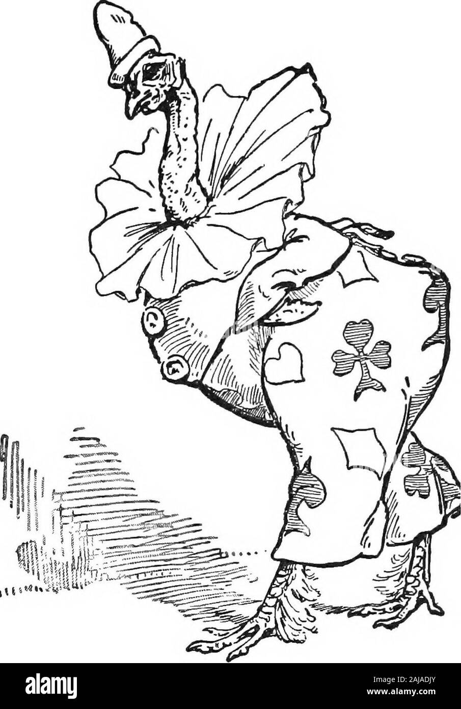 Die lockigen Haaren Henne. • V;. %-o Ihr durchaus eine Sammlung von kleinen Hose und Weste, welcher Stil gemacht hatte, kann ich euch sagen. Sie hatte kopiert, auch von acircus sie gesehen hatte, ein englischer clowns Kostüm, die mostbecoming wurde. Nichts könnte lustiger sein, als diese tinydwarf zu beobachten, ihre Stütze, Springen, Tanzen sehen, kommen und gehen, Überspringen - YOLLANDE S TROUSSEAU 35 ping um plötzlich - in einem Moment schreckhaft, den nächsten veryimportant. Petit-Jacques liebte sie zu necken, aber nicht grob; er wouldpush mit seinem Fuß, und ihr Sprung bei ihm ungeduldig machen, Suchen in Ihrem hübschen Kleid vollkommen lächerlich. Sie c Stockfoto