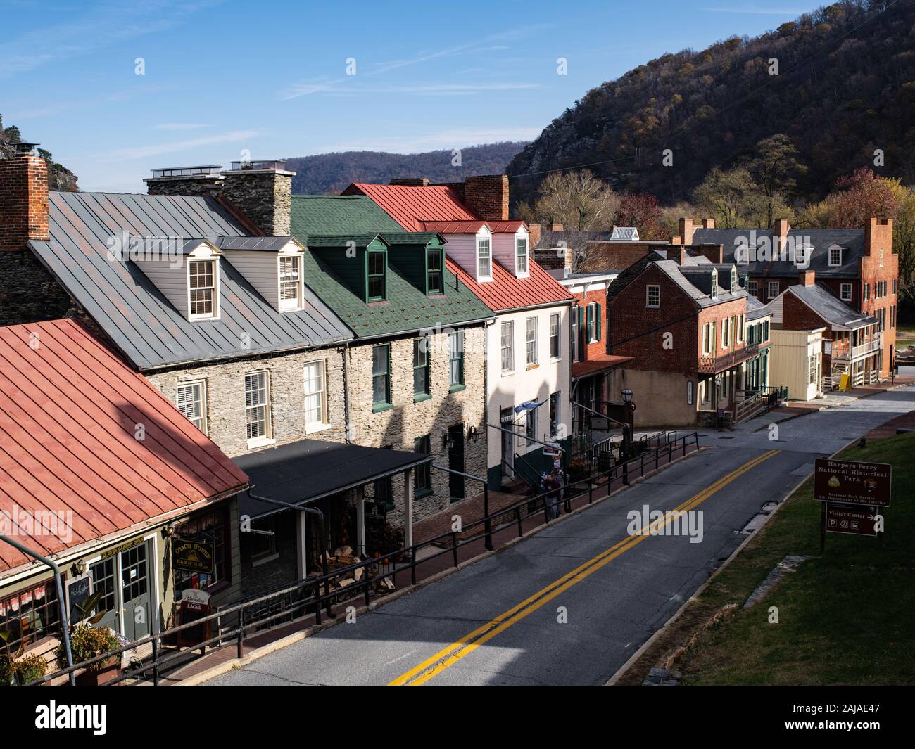 Eine Straße in Harpers Ferry West Virginia Stockfoto