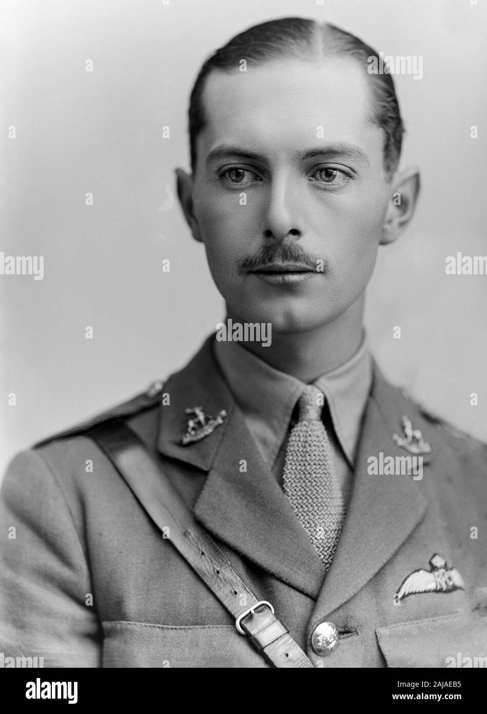 Ein vintage Schwarz-Weiß-Porträt Foto von Kapitän G.R.Taylor des Royal Flying Corps, die zuvor der Bedfordshire Regiment, das am 5. Juni 1918. Foto in der berühmten Londoner Studios von Alexander Bassano getroffen. Stockfoto