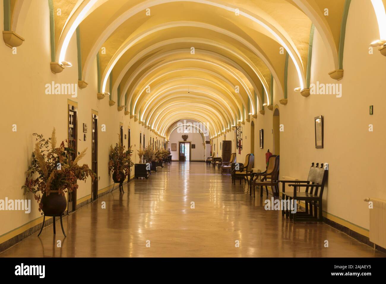 Hotel & Spa Monasterio de Piedra, Nuévalos, Provinz Zaragoza, Aragon, Spanien. Das Hotel wurde im 13. Jahrhundert Zisterzienser monaste gebaut Stockfoto