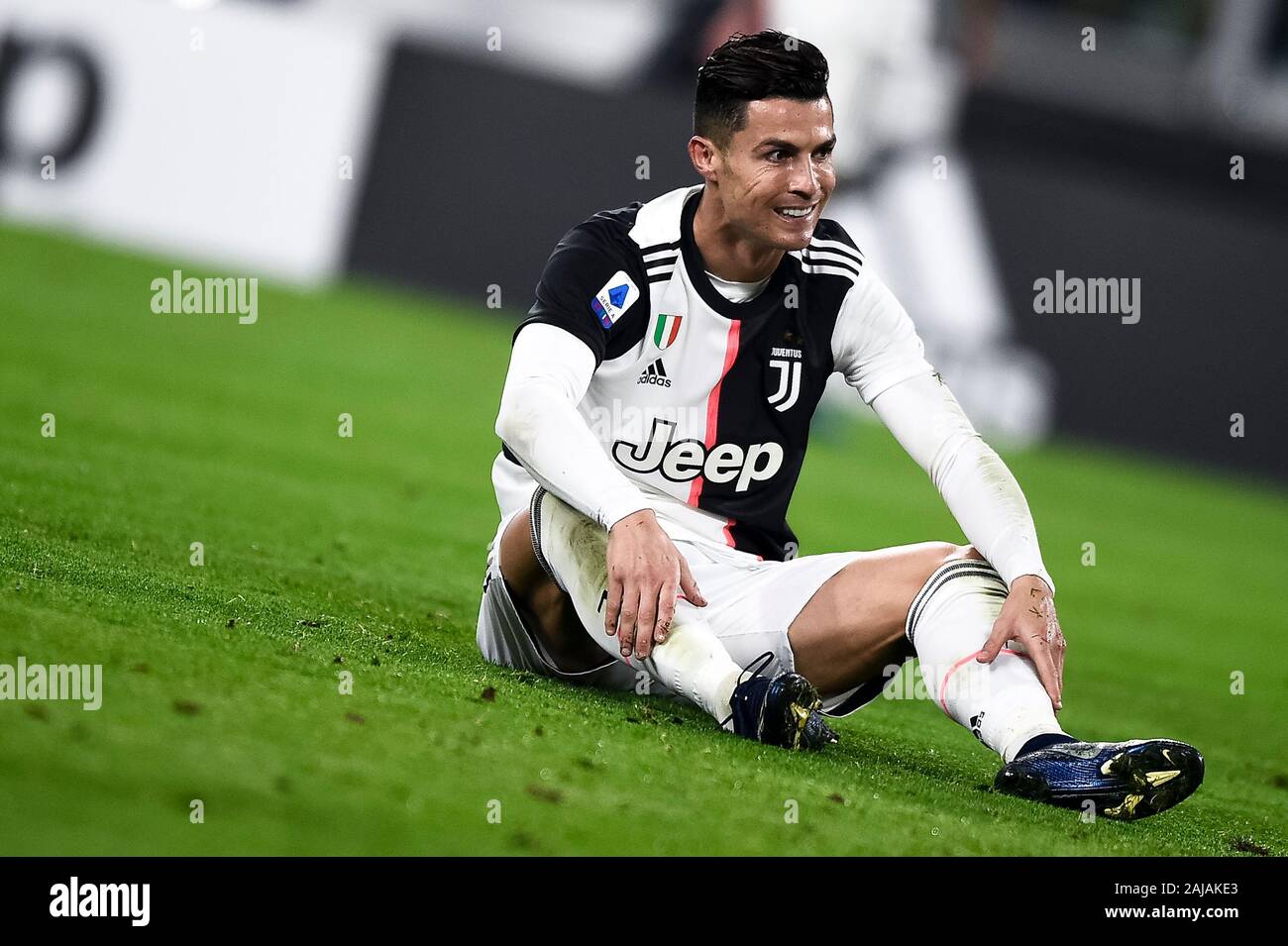Turin, Italien. 19. Oktober, 2019: Cristiano Ronaldo von Juventus Turin FC ist während der Serie ein Fußballspiel zwischen Juventus FC und FC Bologna enttäuscht. FC Juventus gewann 2-1 über FC Bologna. Credit: Nicolò Campo/Alamy leben Nachrichten Stockfoto