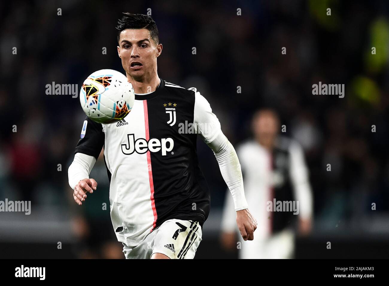 Turin, Italien. 19. Oktober, 2019: Cristiano Ronaldo von Juventus Turin FC in Aktion während der Serie ein Fußballspiel zwischen Juventus FC und FC Bologna. FC Juventus gewann 2-1 über FC Bologna. Credit: Nicolò Campo/Alamy leben Nachrichten Stockfoto