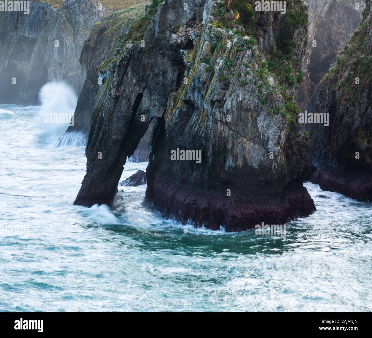 El Pindal, Ribadedeva rat, Kantabrischen Meer, Asturien, Spanien, Europa Stockfoto