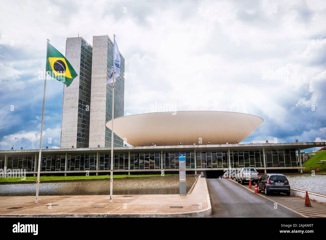 Brasilianischen Nationalen Kongress in Brasilia, der Hauptstadt Brasiliens. Stockfoto