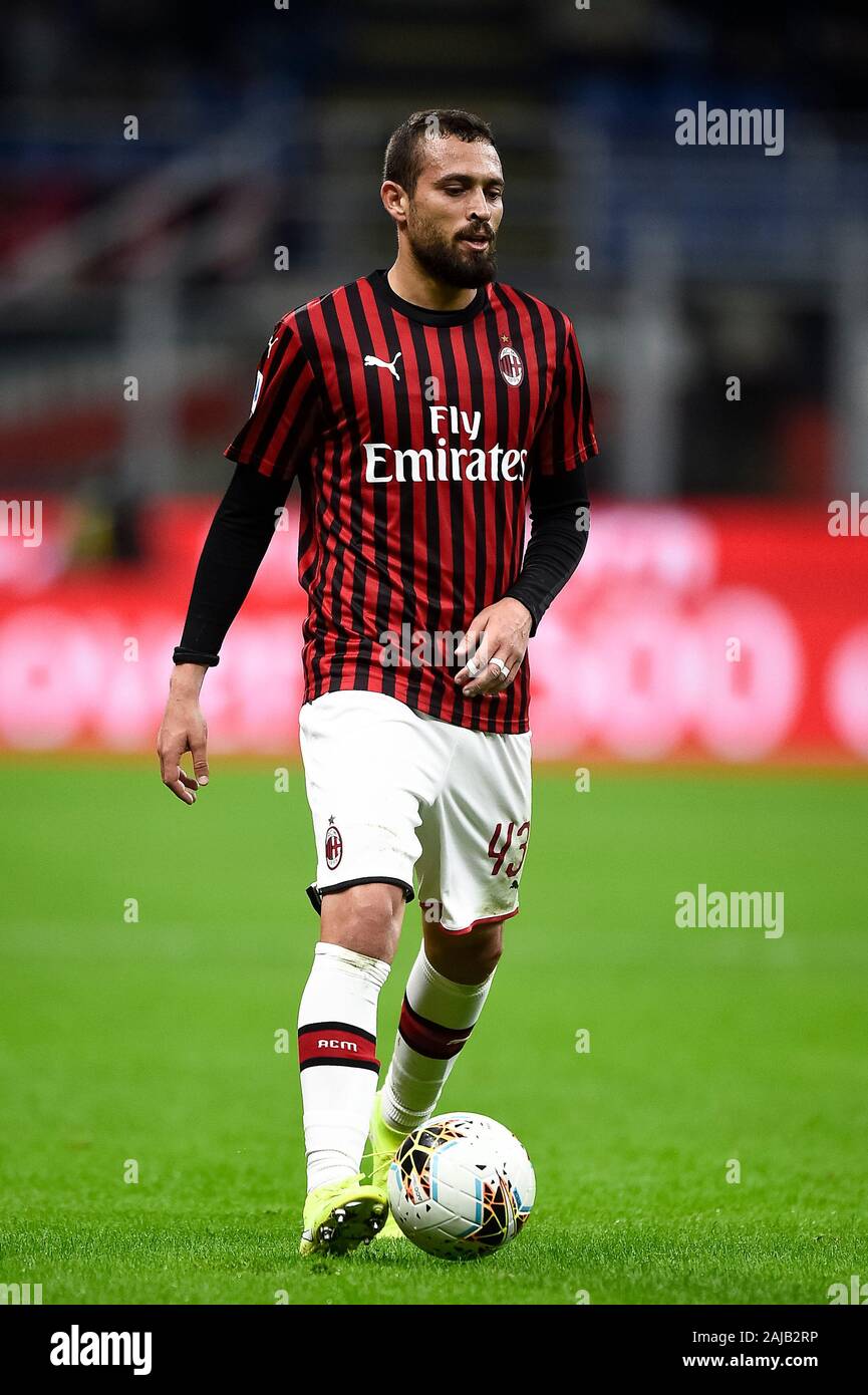 Mailand, Italien - 31 Oktober, 2019: Leo Duarte von AC Mailand in der Serie A Fußballspiel zwischen AC Mailand und SPAL. Der AC Mailand gewann 1-0 über SPAL. Credit: Nicolò Campo/Alamy leben Nachrichten Stockfoto