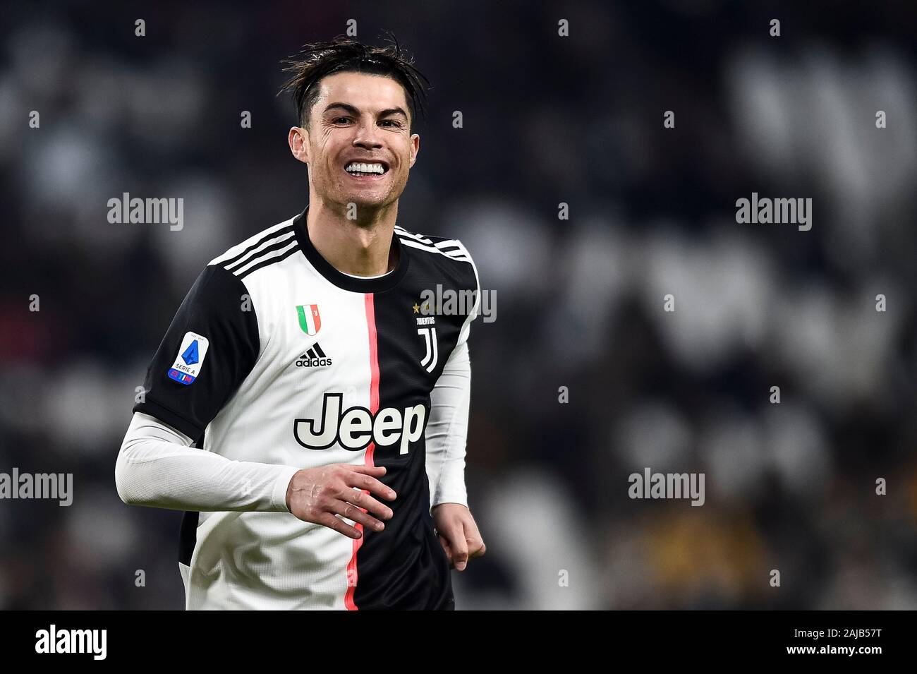 Turin, Italien - 15 Dezember, 2019: Cristiano Ronaldo von Juventus Turin FC reagiert während der Serie ein Fußballspiel zwischen FC Juventus und Udinese Calcio. FC Juventus gewann 3-1 über Udinese Calcio. Credit: Nicolò Campo/Alamy leben Nachrichten Stockfoto