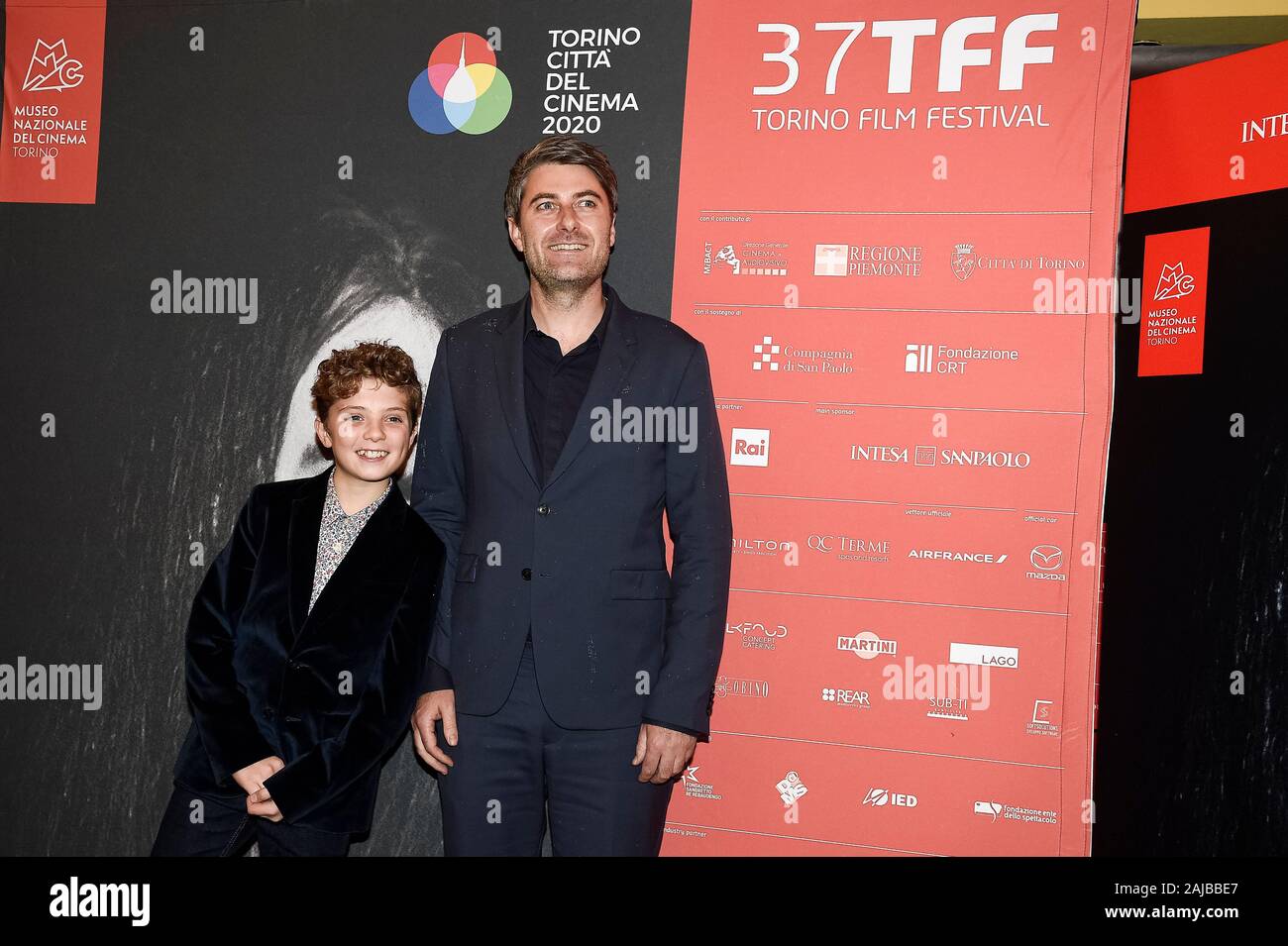 Turin, Italien - 22 November 2019: Römische Griffin Davis (L) und Neal Carthew posieren für ein Foto während der Eröffnungsfeier der 37. Ausgabe des Torino Film Festival. Credit: Nicolò Campo/Alamy leben Nachrichten Stockfoto