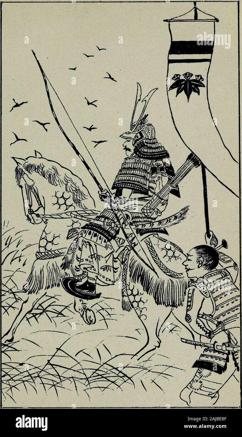 Saito Musashi-bo Benkei: Geschichten von den Kriegen der Gempei, die Geschichte über das Leben und die Abenteuer von iyo-no-kami Kuro Minamoto Yoshitsune und Saito Musashi-bo Benkei der Krieger Monk. y fallenden Erben zu etwas mehr als Asche und harte Schläge. Und der blowswere schwer tat. Nach einem steifen Kampagne, Takehira andIehira wurden in der Burg von Kanagawa in die Enge getrieben. mutsu Doughty waren die Taten durchgeführt. Er wasonly Kagamasa (16) ein Kapitän der Yoshiiye in der eyewith ein Pfeil getroffen wurde. Da es in der Wunde bleiben Es heused Anblick seiner eigenen Rakete, und tötete den Mann whosent. Ot Stockfoto
