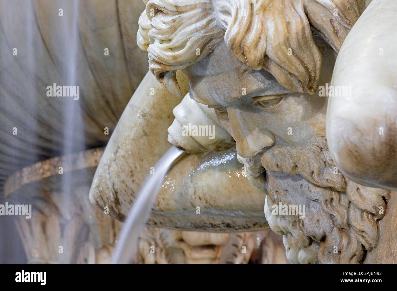 Catania - Die nächtlichen Detail der Brunnen Amenano von Tito Angelini (1837). Stockfoto