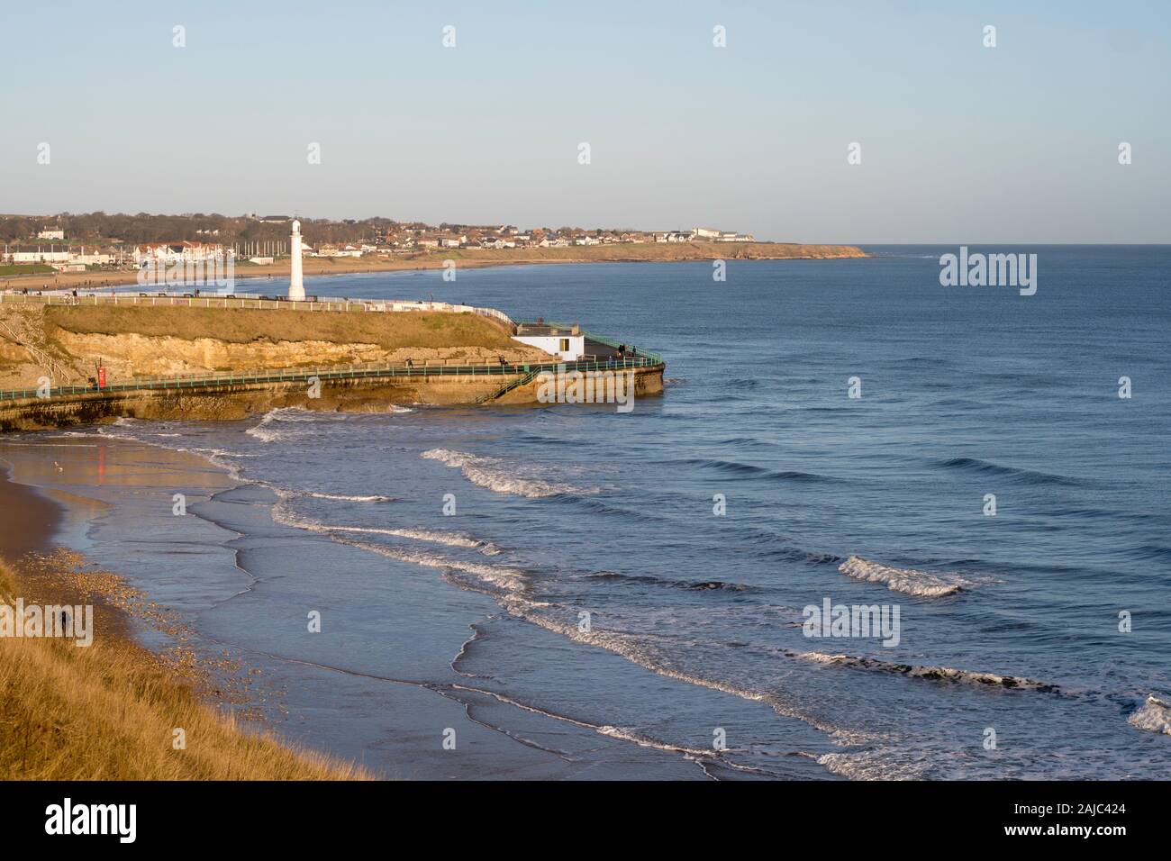 Winter Sonne über Roker und Seaburn Küste, Sunderland, England, Großbritannien Stockfoto