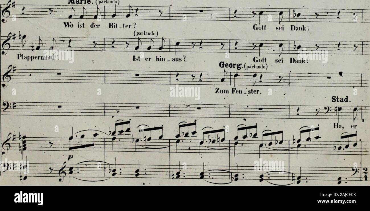 Der Waffenschmied: komische Oper in drei Akten. A -^^-^^ fefei Irmenlr. ptei Stad. PlapptTniaul: plappermaul 1 Marie. Stad. Irmenlr. ?!: ±i?-l. Du kommst lus Klo. stcr. Ach lichcr Va. tcr. Sie aus dem Haus! Eiu alJes&gt; t^y5^ Et^E^:=rfc: 1 ^^iML r r T^^", "^^n 5^ EEE^32!*R^i^^ r "^Marie, (panandy). 7..0i (i, 48?- [r#JlV^ Nein, mm darf S^^^ and ^^• f ^^v^er ine mehr Ava }r "Ich* • •^P 5 Sfu^Pfor. te kiilm zu^^^^^3^^^^^^^^^^^^^^^^^^ J^^: Ati=*; ich^^ iSESfe OiJ. J Jl ich^ ich Ach min. Wird "r iiu niclir WA j:;" ii, di" -^sc Pior. tc kühn^^^^^ ta lioch er wird sich Oh iic t =^^^ 21 Za-p- Stockfoto
