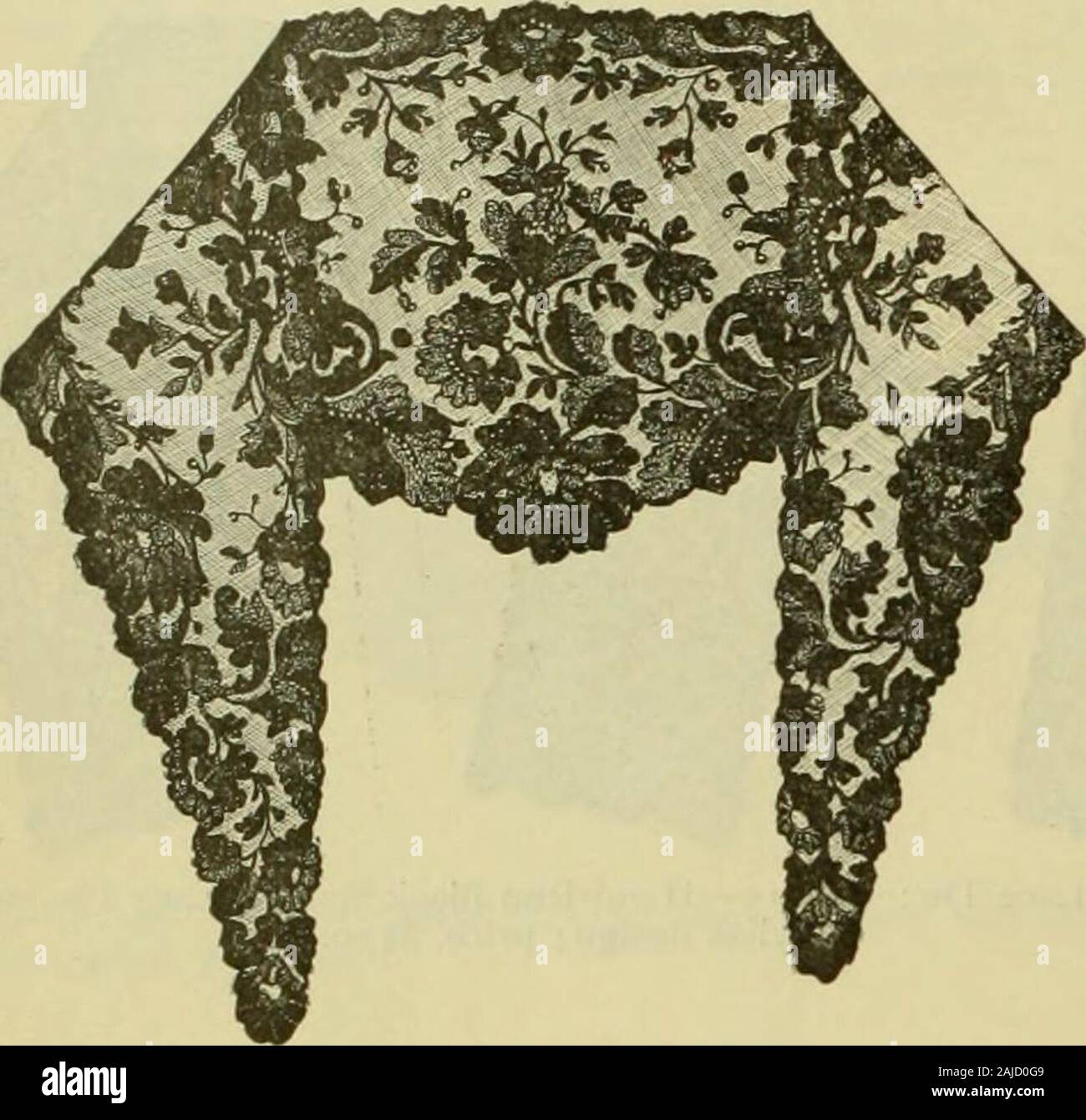 Strawbridge and Textilhändler's Quarterly. Nr. 18 - Schwarz Spanish Point Spitze Fichu; Preis Nr. 19 - Schwarz Chantilly spitze Col-Nr. 20., Schwarz - Spanisch • Point Spitze Fichu; Preis, Ji.50. TI.50. Lar, neues Design, Preis, ich 1.50. 370 STRAWBRIDGE and TEXTILHÄNDLER VIERTELJÄHRLICH. bXjA. c: eg Xj^ ce-Riegel j^i&lt; tjd ipiohitjs.. Stockfoto