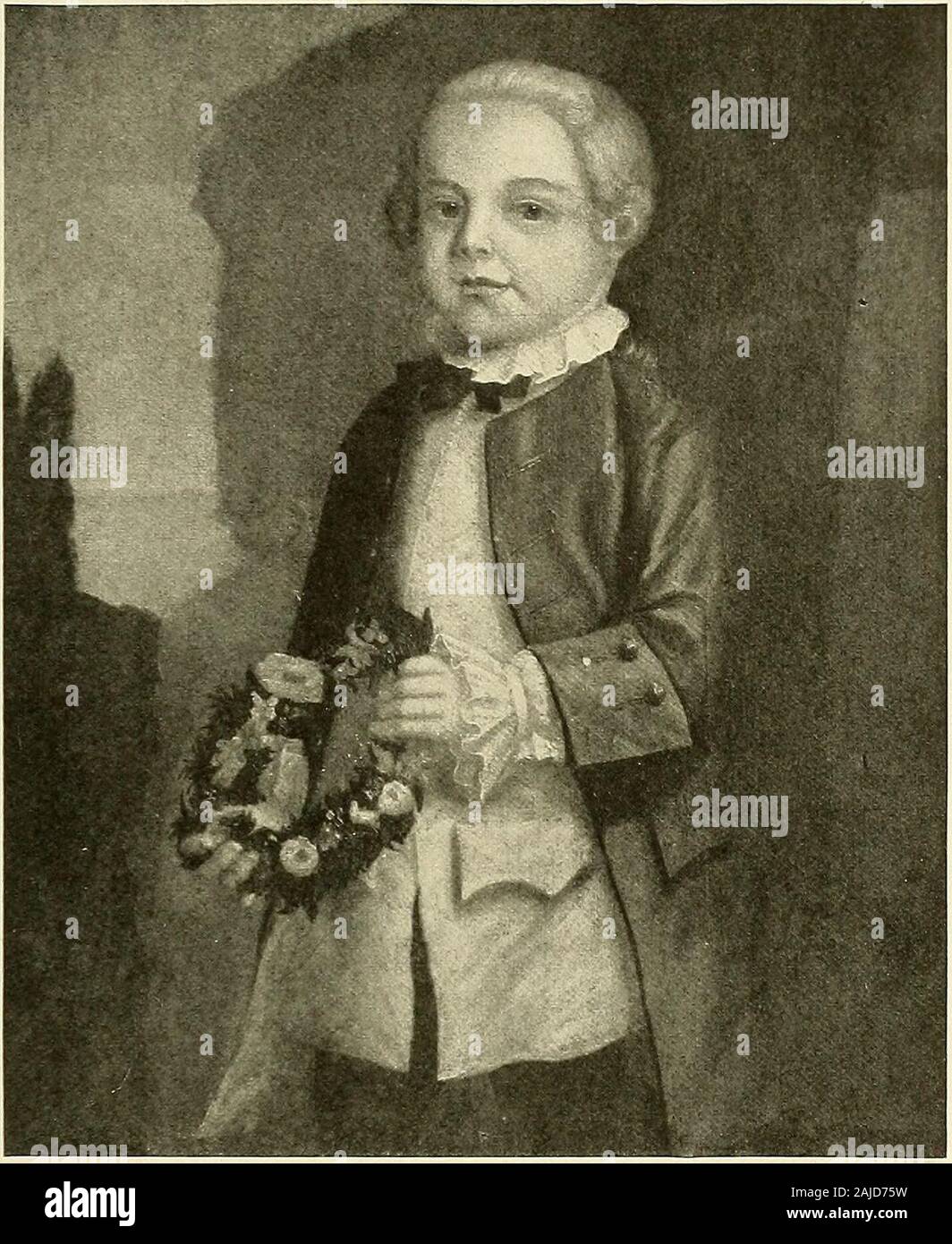 Frühe amerikanische Malerei; Katalog einer Ausstellung im Museum von Brooklyn instituteof Künste und Wissenschaften, Brooklyn, 3. Februar statt d bis März 12th, 1917. JOHN BIENE HOLMES von John Singleton Copley frühen amerikanischen Gemälde John Singleton Copley fortgesetzt - i q JOHN BIENE HOLMES (1760-1827). Dieses portrait wasA^ im Besitz des Holmes Familie von Charleston, South Carolina, von der Zeit es durch Copley gemalt wurde, bis 1905, als der heutige Besitzer es kaufte von Herrn CharlesR. Holmes von Charleston. Es ist, als Junge mit asquirrel bekannt und wurde in Boston bei einem Besuch ofth lackiert Stockfoto