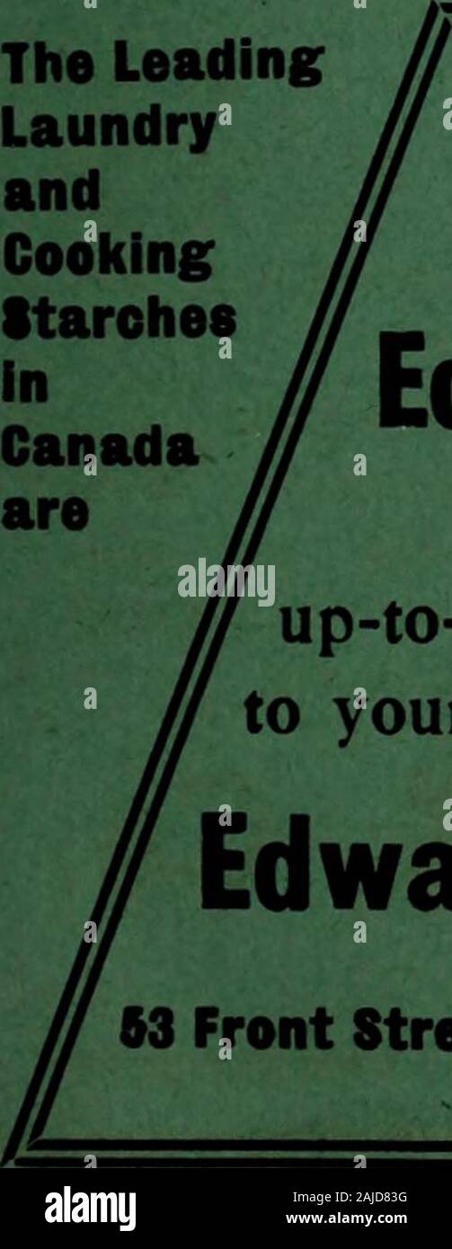 Kanadische Lebensmittelhändler Januar-Juni 1910. pro-MISES der besten Qualität goodsand ein Service, un-üblich in seiner Schnelligkeit andefficiency. Eine Testversion bestellen werden Sie apermanent Kunden. Sie wellsatisfied Wellguarantee zu halten. Geben Sie uns, dass trialorder diese Woche und sehen. Geo. E. in Bristol & Co. Wholesafe Lebensmittelgeschäft HAMILTON ONTARIO Kanadier Lebensmittelhändler eine wöchentliche Zeitung widmet sich der Lebensmittelgeschäft * Früchte, Bereitstellung, Konserven und Lebensmittel Handel von Kanada. Montraa: (7) M-7t 2 Eaitern Townahips Bank Bldg. London. Eng.: 88 Fleet St.. EX. Toronto: 10 Front St. Osten Winnipeg: Sll Union Bank Buildia New York: Stockfoto