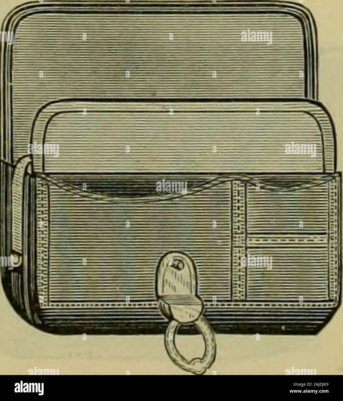 Strawbridge and Textilhändler's Quarterly. Nr. 23.- Damen echte Russialeather Pocket Book, mit nickelframe, Fänge, und Garnituren, gesäumt mit hellem Leder und coincompartment mit Gämsen, enthält Si. x Fächer und hasRussia Leder Griff; Preis, Fi 75. Nr. 24 - Dichtung Ladiesblack leatherpocket Buch, mit Nickel - platedframe und gesäumt von rotes Leder, es hat einen Geldbeutel, neun com-partments, Karte, und placesfor Tickets und Briefmarken; Preis, 85 C. Stockfoto