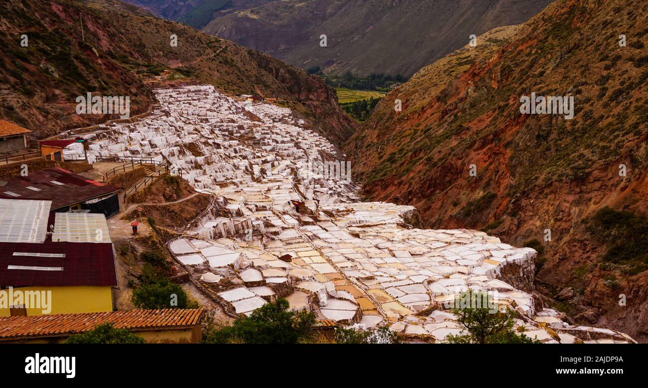 Salineras de Maras Peru Cusco Stockfoto