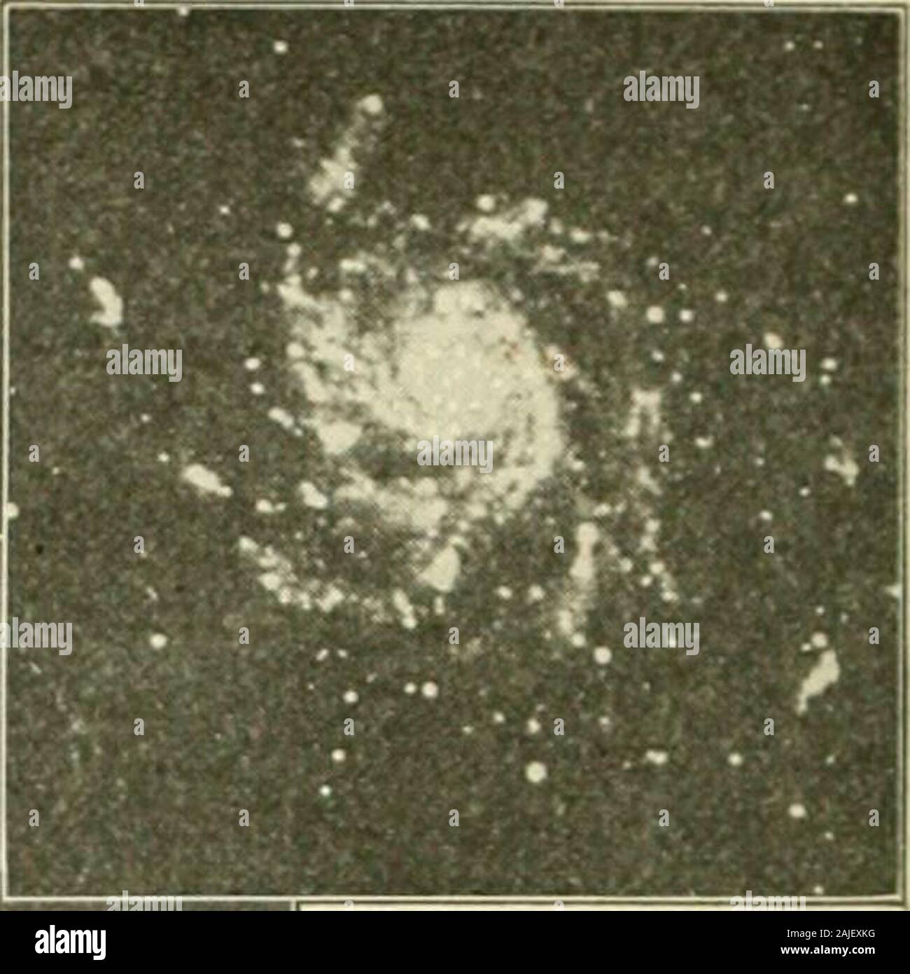 Popular Science Monthly. Oben: Spiralnebula Messier 101, Ursae Majoris, fotografiert mit 2-Fuß-re-flector des YerkesObservatory. Threehours timeof Exposition, ein anderes Foto - Grafik Der samenebula, genommen, mit 60-Zoll-re-flector vom Mt.Wilson Solar Ü-servatory. Zeit, ofexposure sevenhours, dreißig Minuten. Die Comparisonshows greaterdetail im unteren Foto der Lichtstrahl und Form theimage auf einer Seite der Röhre ablenken, wo Es mayeasily mit Okular untersucht werden. Thissecond Reflexion wird vollendet, b-Puppenhafter a]) Iane Spiegel oder flach eingelegt in Dieobere en Stockfoto