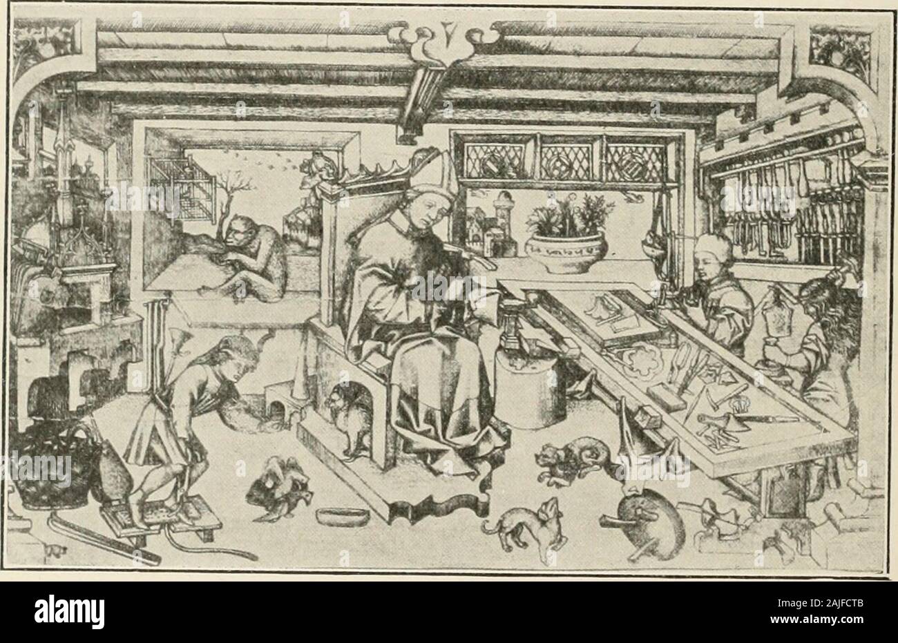 Eine kurze Geschichte der Gravur [und] Ätzen: Für den Einsatz von Kollektoren und Studenten; mit vollständiger Bibliographie, klassifiziert und Index der Graveure. Beide wurden Nördlichen wurde (siehe Sitzungsberichteder Kunstgeschichtlichen Gesellschaft, Berlin, 24.02.1905). 24 DIE FRÜHESTEN GRAVEURE lERMANV: Zweite Gruppe. L S. Stecher durch einen Print in Dresden bekannt (S. Ii. 32, 54) wie die MasterOF den Berg von Golgatha. Seine St. George und der Drache (BritishMuseum), mit seiner starken outHne und mit seinen Figuren stellen stark inrehef, ist fast sicher die Arbeit des Goldschmieds. Immer noch das einfache Schema der Par Stockfoto