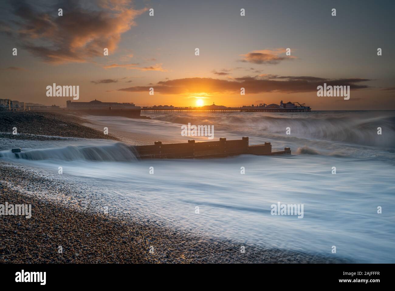 Brighton Beach Sunrise Stockfoto