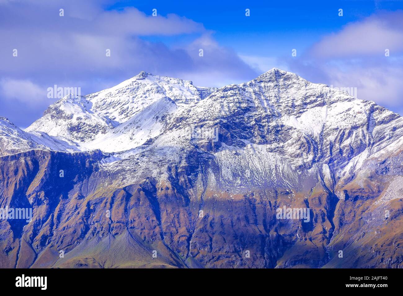 Panorama der Schweizer Alpen Berggipfel, Jungfraujoch, Skigebiet, Berner Oberland, Schweiz Stockfoto